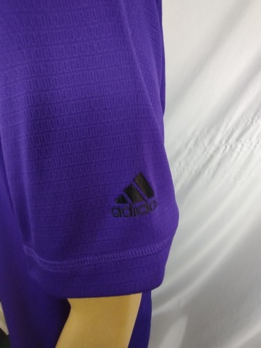 ADIDAS Golf Polo Uomo Medium Viola Modello Griglia ClimaLite SS Poly Athletic - Foto 6 di 8