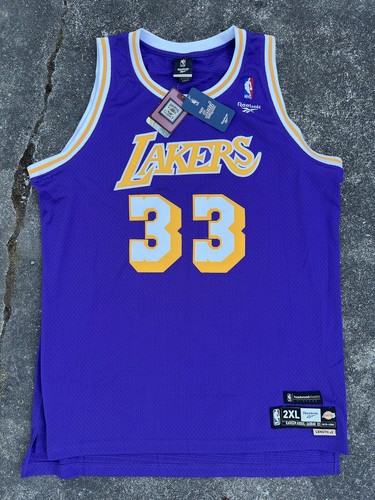 ReeBok HWC KAREEM ABDUL-JABBAR LA LAKERS 1970-80 SOUL SWINGMAN ROAD JERSEY 2XL+2 - 第 1/7 張圖片