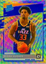 Elijah Hughes RC 2020-21 Optic Silver Wave Prizm Holo Rated Rookie NBA Card #192