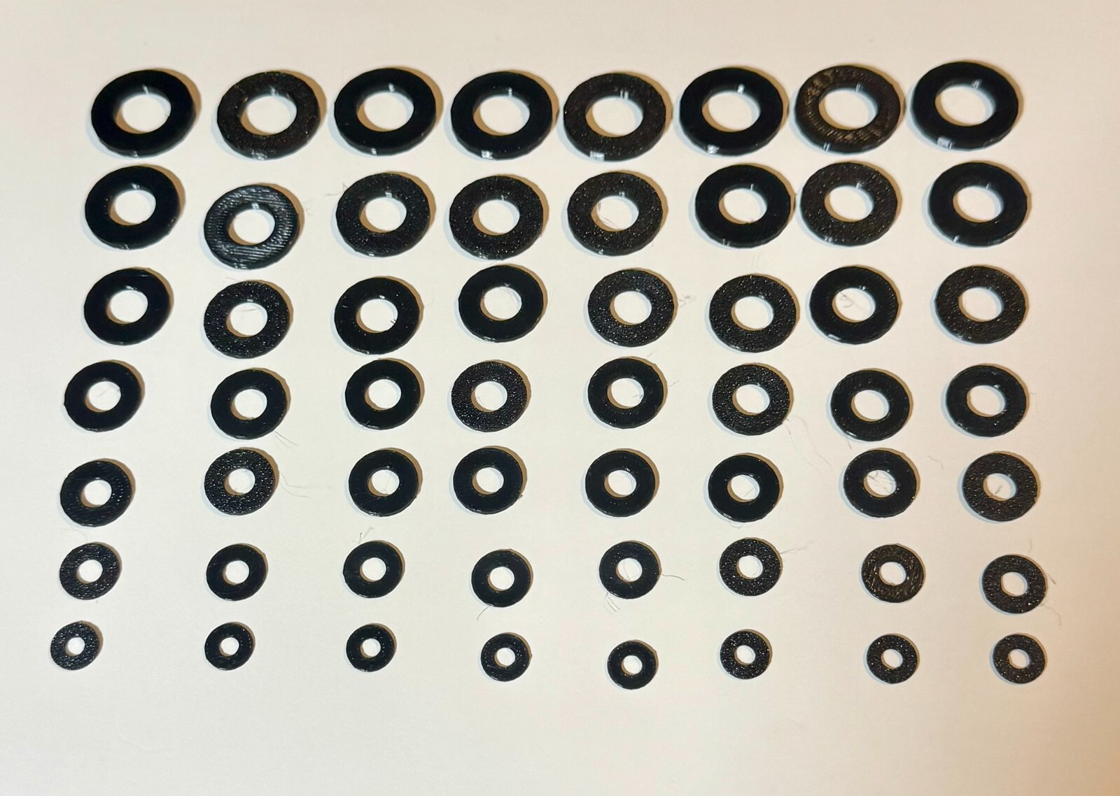 Plastic spacers 56pcs 1 to 2.2 CM O/D and 1 to 3 mm thick