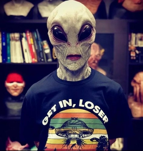 Masque Alien Roswell Cosplay adulte extraterrestre Déguisement Halloween Xfiles - Photo 5 sur 10