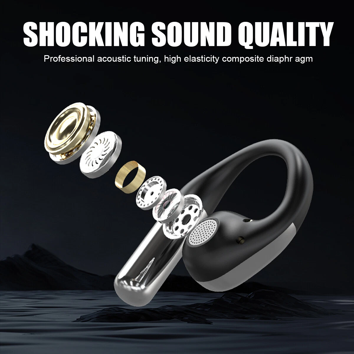 Over The Ear Earbuds Earhook True Wireless Open Earphones Bluetooth 5.4 New_voghion.com