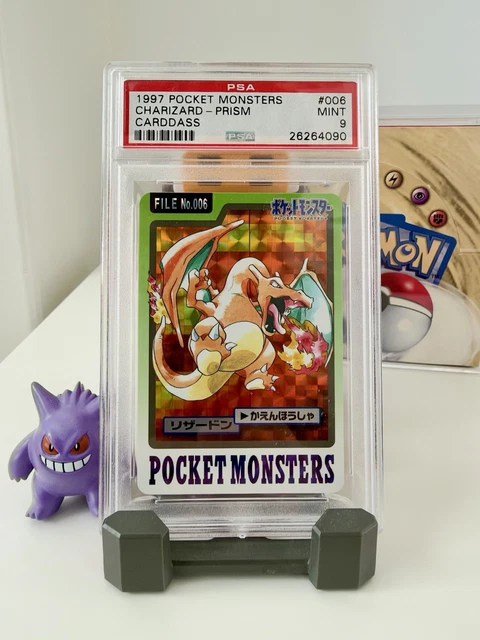 1997 VINTAGE POKEMON POCKET MONSTERS CARDDASS #006 CHARIZARD-PRISM PSA 9