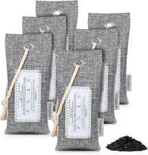 6 Pack Natural Bamboo Charcoal Bags Shoe Odor Remover Smell Eliminator