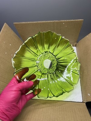 Kronleuchter Deckenleuchte E27 grün Lotusform Glas Lampenschirm Unterputz Lampe