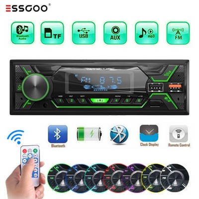 Autoradio 1DIN MP3 Player mit Bluetooth BT Freisprech 7 Farben USB TF Aux FM RDS