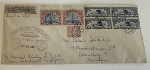 1928 Graf Zeppelin 1st Flight Stamped Flown Cover New Orleans to Hamburg Germany