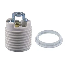 Keyless Porcelain Threaded Socket Medium Base E26 with Brackets