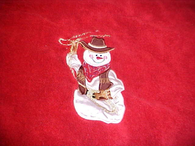 ROPING SNOWMEN COWBOY SET  OF 2 GUEST TOWELS  WESTERN MARSHALL BADGE WITH LASSO