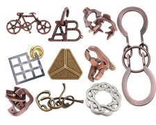 Lote de 11 rompecabezas de metal rompecabezas desenredado coeficiente intelectual juego mental rompecabezas de taberna