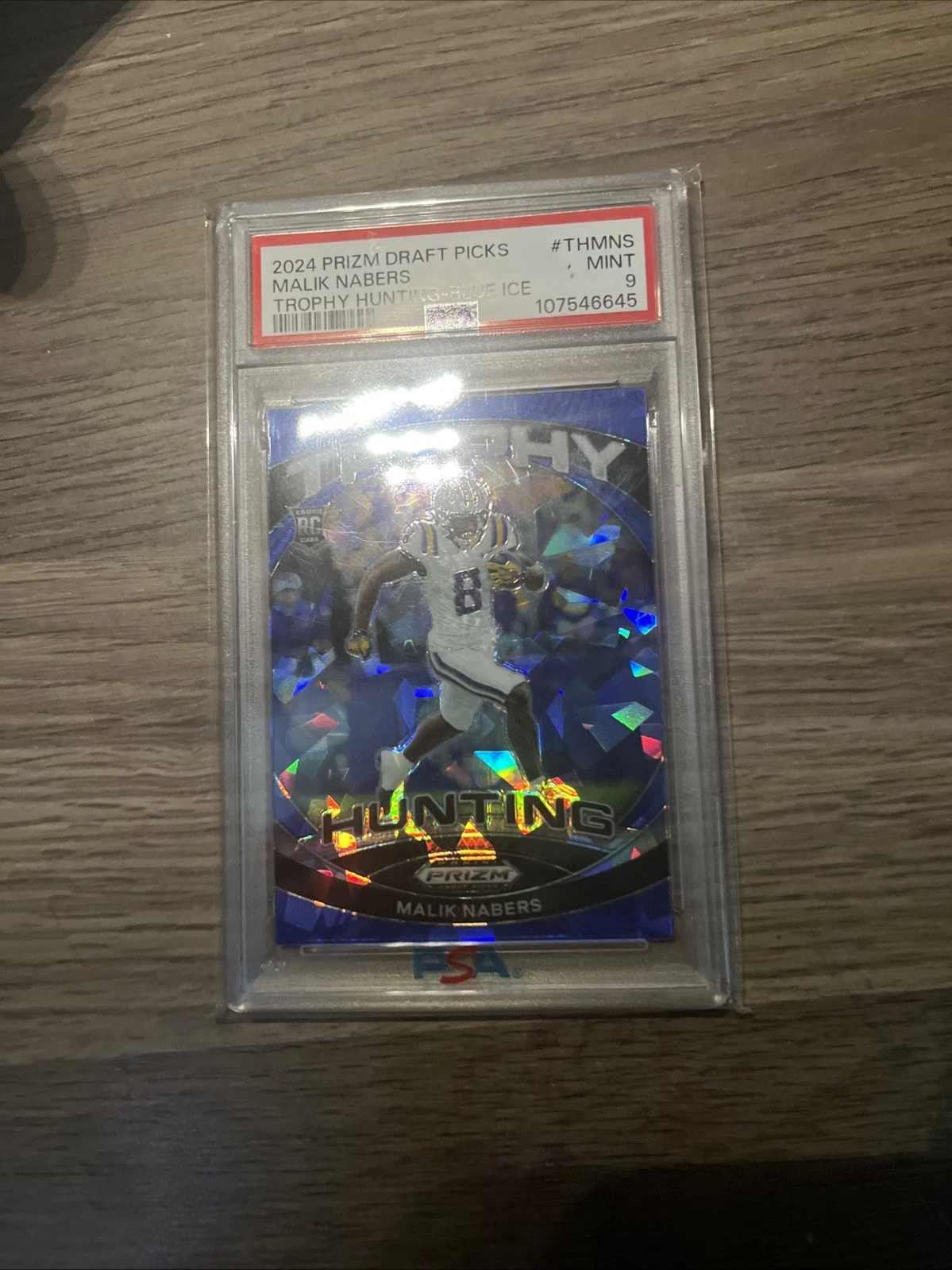Malik Nabers Panini Prizm Draft Picks Trophy Hunting #THMNS Blue Ice
