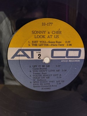 Sonny & Cher Look At Us Black Vinyl LP 12'' ATCO Records 33-177
