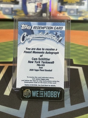 2026 Topps Finest Cam Schlittler Base (RAW)