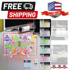 Acrylic Dry Erase Board with Light up Stand, 11.81" x 7.87" Clear White Board...