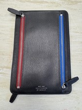 Smythson Of Bond Street Panama Multi-Zip Leather Currency Case/Wallet - New