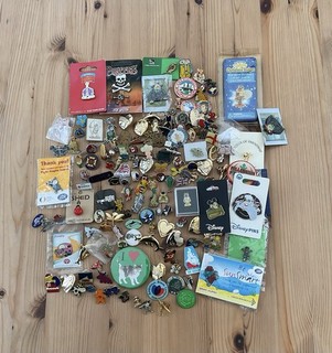 Job Lot Over 200 Enamel Pin Badges Brooches Bundle Disney Music Vintage