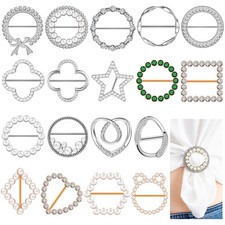 18 Pcs Scarf Ring Clips for Women, Metal T-shirt Tie Clips, Decorative Shirt ...