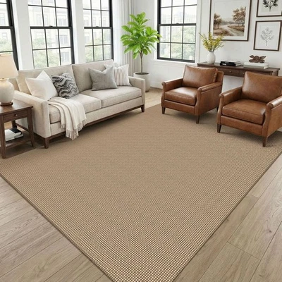 Washable Area Rug 6x9 ft Rubber Backed Non Slip Rugs for Living Room Braided - Image 1 of 4