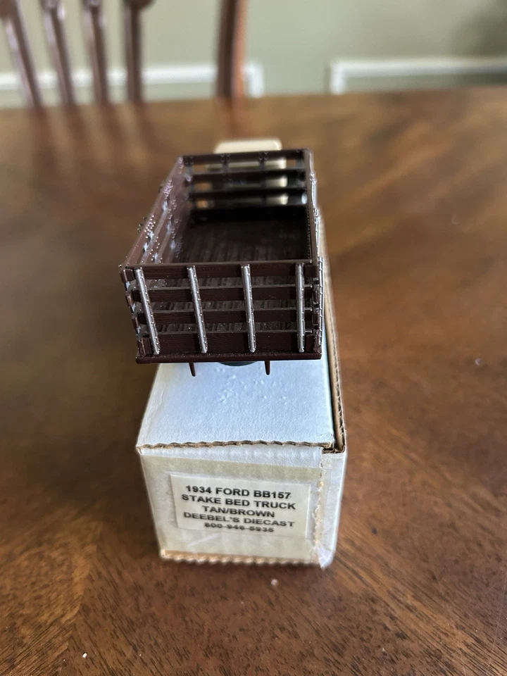 Tins Toys 1934 Ford BB-157 Stake Bed Truck Tan/Brown 1:43 - Image 4 of 4