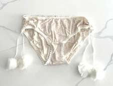 Victoria's Secret Cotton Lingerie Pom-pom Hiphugger Panty CHILL THE SNOW OUT