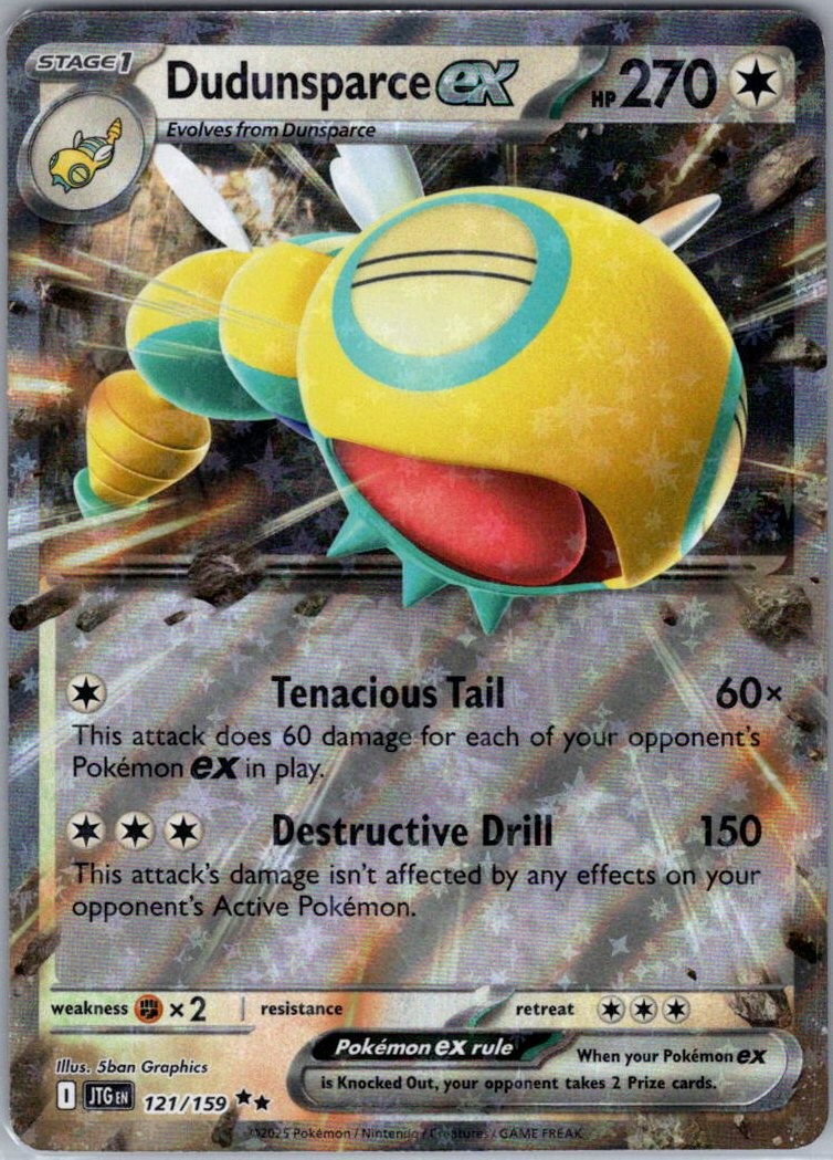 Dudunsparce ex 2025 Scarlet & Violet: Journey Together #121/159 Double Rare  Price Guide - Sports Card Investor