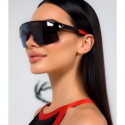 Driving Sport Sunglasses Women Protective Dark Black Lens Cover Face Outdoor New