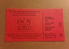 Rare Ticket For "Boy Meets World" - TV Studio Ticket - December 22, 1994