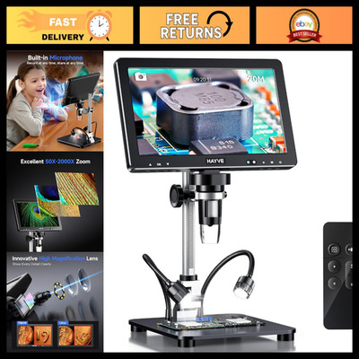 10.1'' HDMI Digital Microscope 2000X Magnification for Coins & Small Objects
