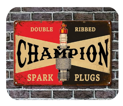 #ad GARAGE THEMED CHAMPION PLUG MOUSEPAD MOUSE PAD THICK 9quot; X 7quot; $12.89