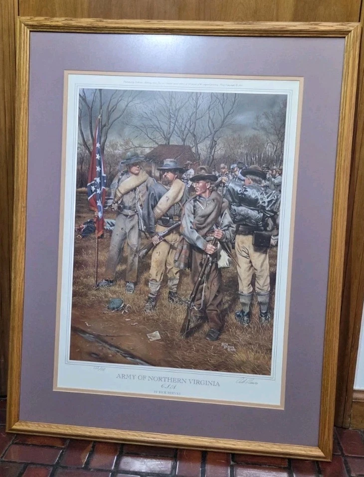 北方维吉尼亚军队限量版印刷品由里克·里维斯内战签名 — 第 2/4 张图片