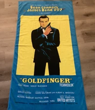 VINTAGE JAMES BOND GOLDFINGER Movie Poster BEACH POOL TOWEL SEAN CONNERY