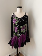 Ballroom Dance Competition Dress Rhythm Floral Fringe