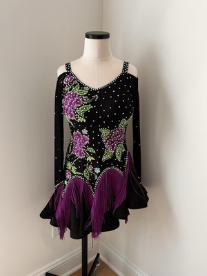 Women s Latin/Rhythm Competition Dress Floral Fringe