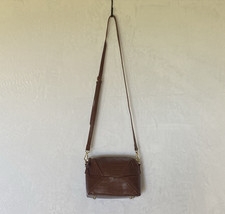 Mellow World Brown Croc Embossed Crossbody Bag Vegan Leather