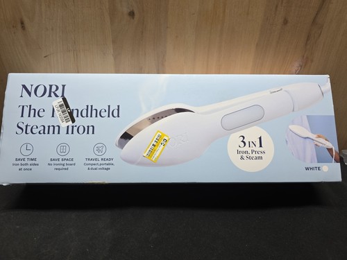 Nori Press Travel Steam Iron, Handled Iron W/Optional Steam Features - White -
