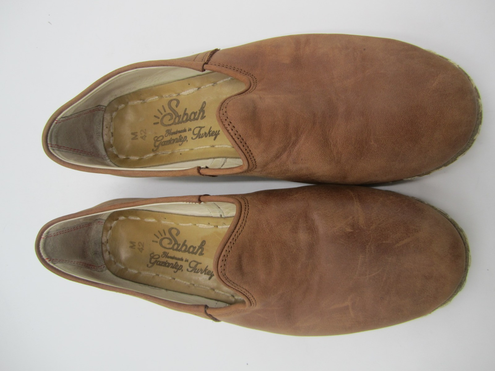 Sabah Brown Leather Slip On Flat Loafer Women Size 42/10