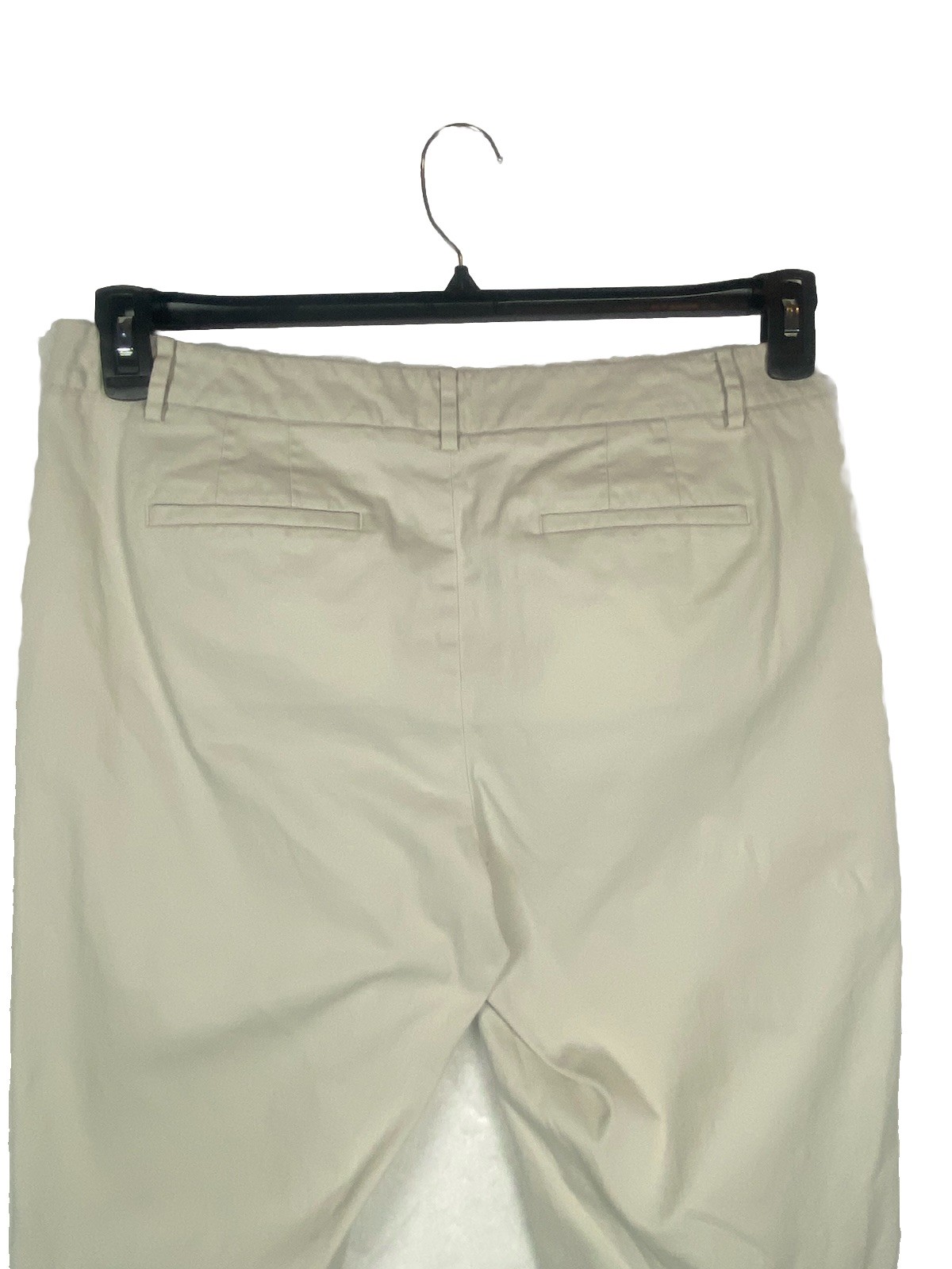 Talbots Women's 12P Perfect Skimmer Crop Pants Khaki Button Detail Cotton Blend thumbnail 6