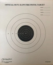 B-2 targets for 50 Foot Slow Fire Pistol distance - (100) paper-black bull's eye