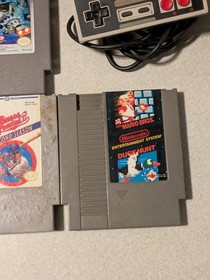 NES Console Bundle, 7 Games, 2 Controller,Cords,NES Advantage Joystick Powers On