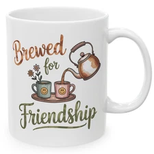 Brewed for Friendship Cute Coffee Lovers Mug Bestie Gift for Women