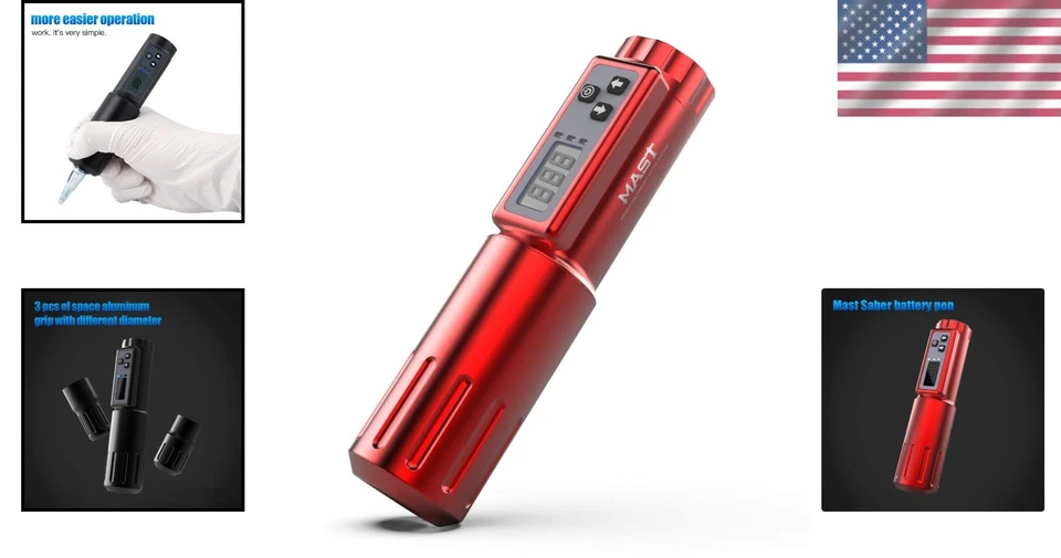Pluma de tatuaje inalámbrica Mast Saber batería de 8 horas Foto 2 de 4