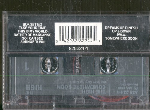 High (Indie Group) Somewhere Soon cassette UK Ffrr 1990 cassette. Info sticker - Picture 2 of 2