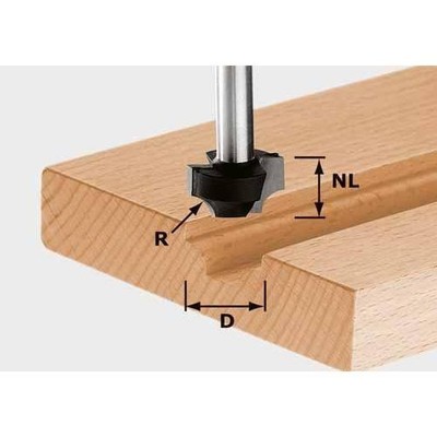 Festool 491004, Quarter Bar Milling Cutter HW Shank 8mm HW S8 D17/R3