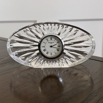 Waterford Starburst Sunburst Small Mantel or Desk Clock ~ Working Condition