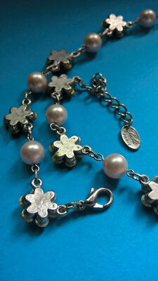 Collier Vintage Signé Belle Paris - Bijou Fleuri Ancien - Occasion Bon État