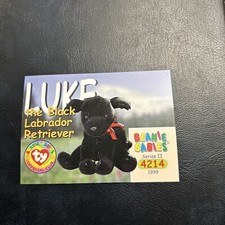Jb20 Ty beanie babies series 2 II 1999 #193 Luke The Black Labrador Retriever