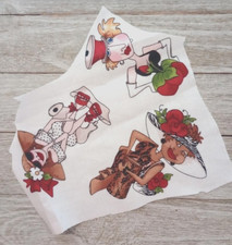 creative toss loralie fun fabric 3 ladies 3.5 to 4 inch 1014 scrap 1pc