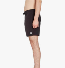 NEW Volcom 2XL LIDO SOLID Trunks Black Swim volley Shorts Elastic Waist 17" XXL