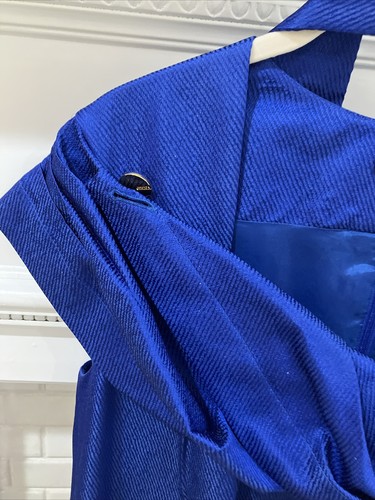 Abito in guaina sulle spalle blu cobalto taglia 44 con fascia automatica, nuovo senza etichette - Foto 5 di 14