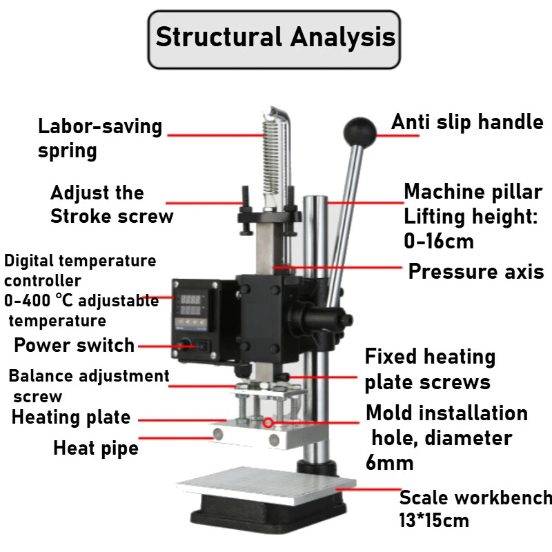 DIY Manual Electric Heat Embossing Machine 5x7cm Press Hot Foil Stamping 500W - Image 4 of 4